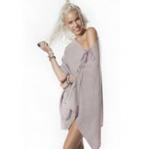 27 Miles Malibu- Chumash Lace Up Poncho in Fawn