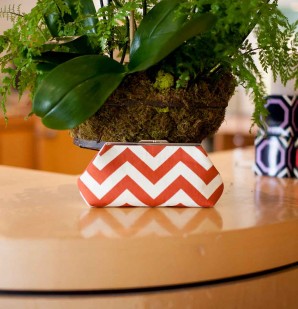 Maddy-Nash-Orange-&-White-Chevron-Clutch 