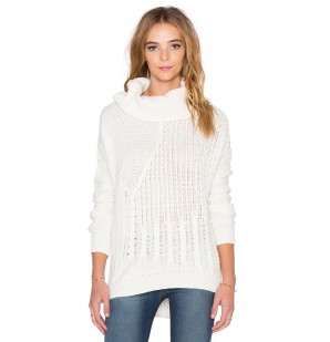 Splendid- Stanton Cable Pullover Sweater in Natural