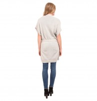 Splendid- Belted Cardi in Light Heather Grey