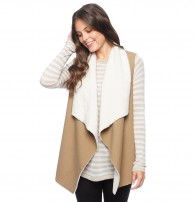 Splendid- Faux Sherpa Vest in Camel